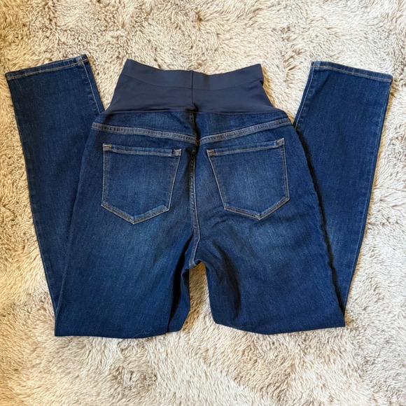 Old Navy Maternity Dark Wash Denim Jeans Size 8 Full Panel - Picture 1 of 8
